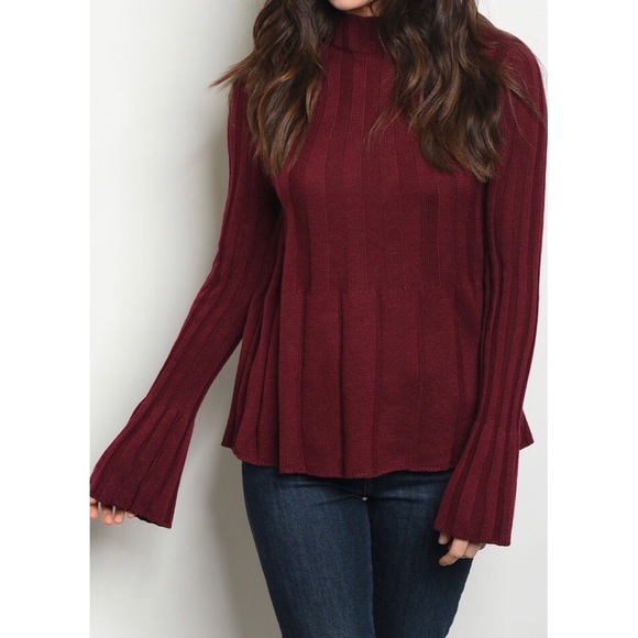 <<RATED 5-STAR>> Burgundy Woolblend Sweater - Picture 1 of 6